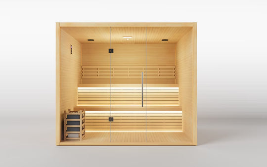 Hylivesaunas 7 - 8 People Luxury Indoor Traditional Steam Sauna &amp; 6-7-Person Low-EMF Infrared Sauna