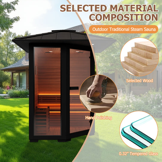 Hylivesaunas 1 - 2 People Luxury Outdoor Traditional Steam Sauna - Live 1