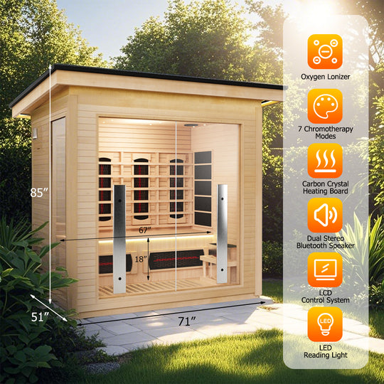 Hylivesaunas 3 People Luxury Outdoor Hybrid Sauna - COURTYARD 3 (Delivery in 4-5 Weeks)