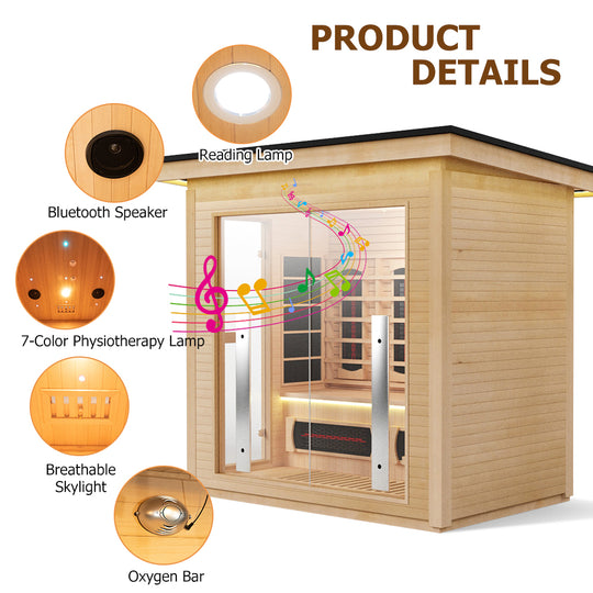 Hylivesaunas 3 People Luxury Outdoor Hybrid Sauna - COURTYARD 3 (Delivery in 4-5 Weeks)
