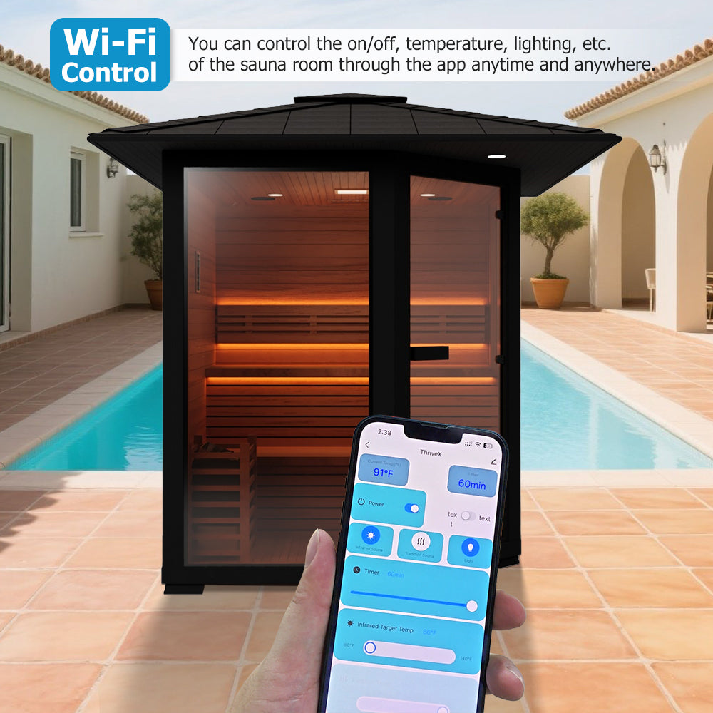 Hot and Cold Therapy - Cold Bathtub & Outdoor Traditional Sauna