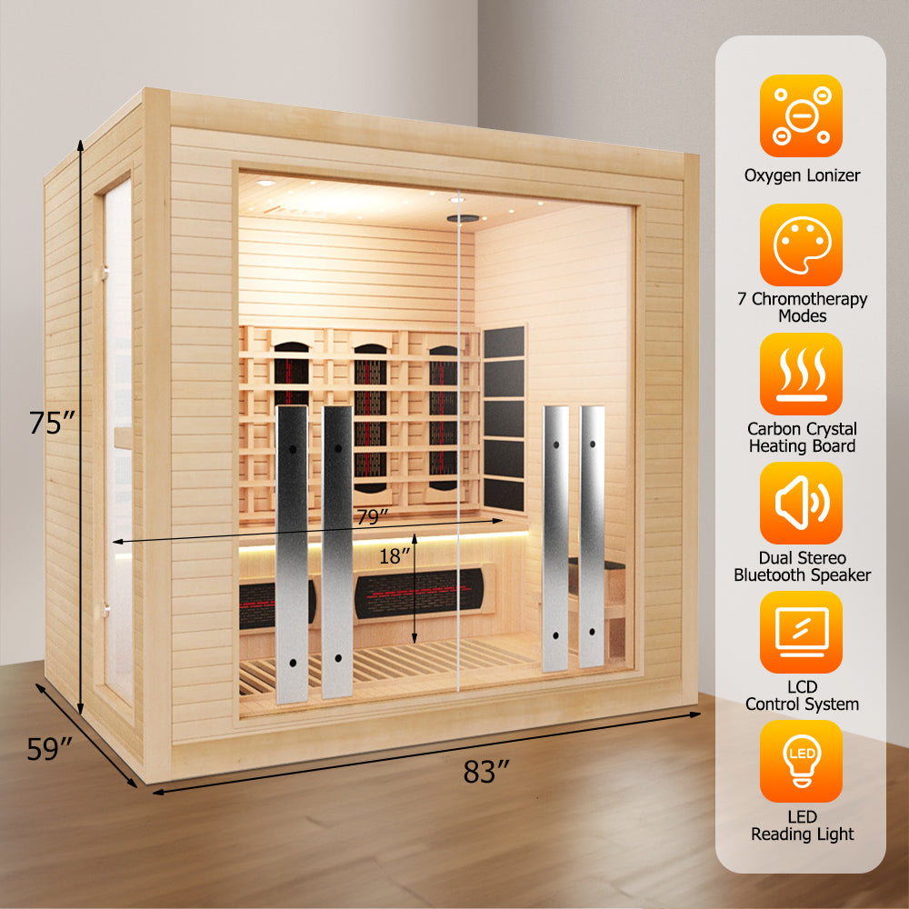Hylivesaunas Luxury Indoor Hybrid Sauna Room - FAMILY 4