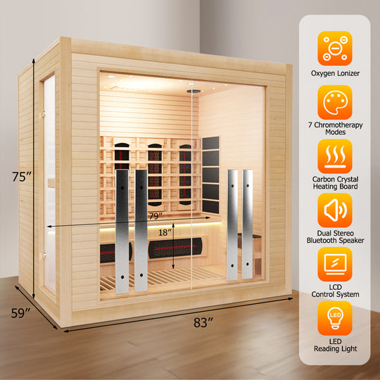 Hylivesaunas Luxury Indoor Hybrid Sauna Room - FAMILY 4
