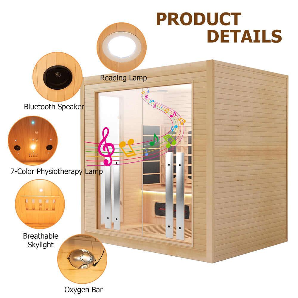 Hylivesaunas Luxury Indoor Hybrid Sauna Room - FAMILY 4
