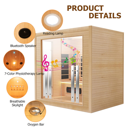 Hylivesaunas Luxury Indoor Hybrid Sauna Room - FAMILY 4
