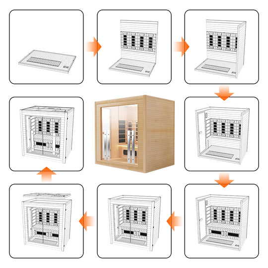 Hylivesaunas Luxury Indoor Hybrid Sauna Room - FAMILY 4