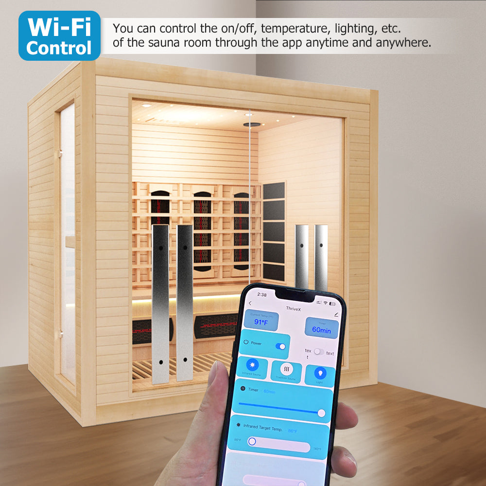 Hylivesaunas Luxury Indoor Hybrid Sauna Room - FAMILY 4