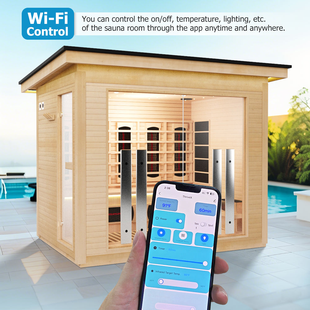 Hylivesaunas 4 People Luxury Outdoor Hybrid Sauna - COURTYARD 4