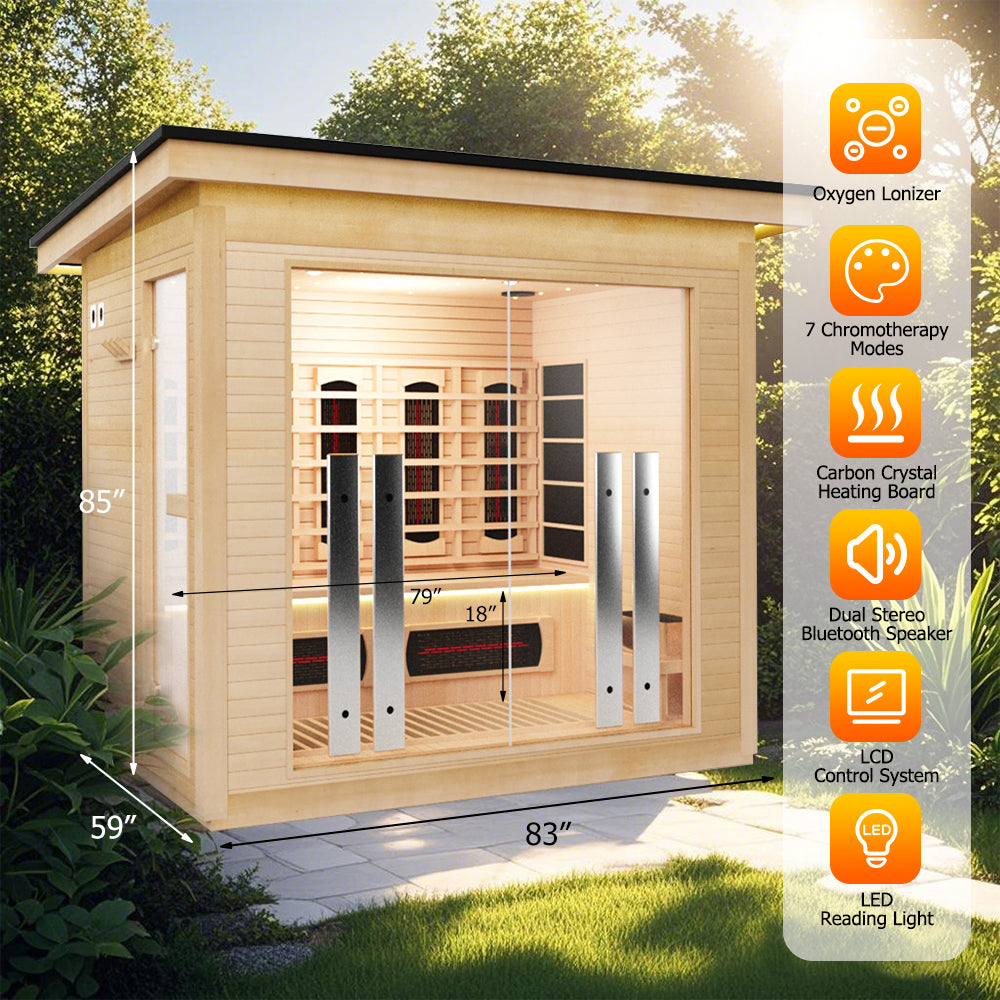 Hylivesaunas 4 People Luxury Outdoor Hybrid Sauna - COURTYARD 4