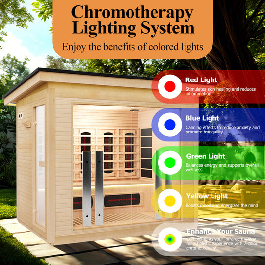Hylivesaunas 4 People Luxury Outdoor Hybrid Sauna - COURTYARD 4