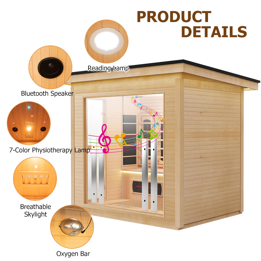 Hylivesaunas 4 People Luxury Outdoor Hybrid Sauna - COURTYARD 4