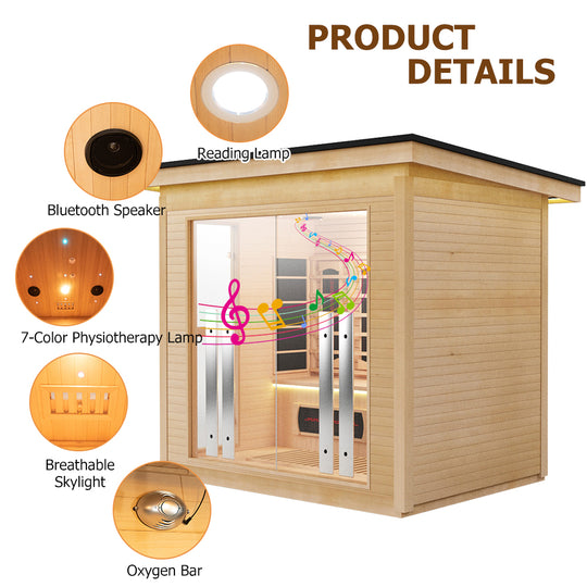 Hylivesaunas 4 People Luxury Outdoor Hybrid Sauna - COURTYARD 4