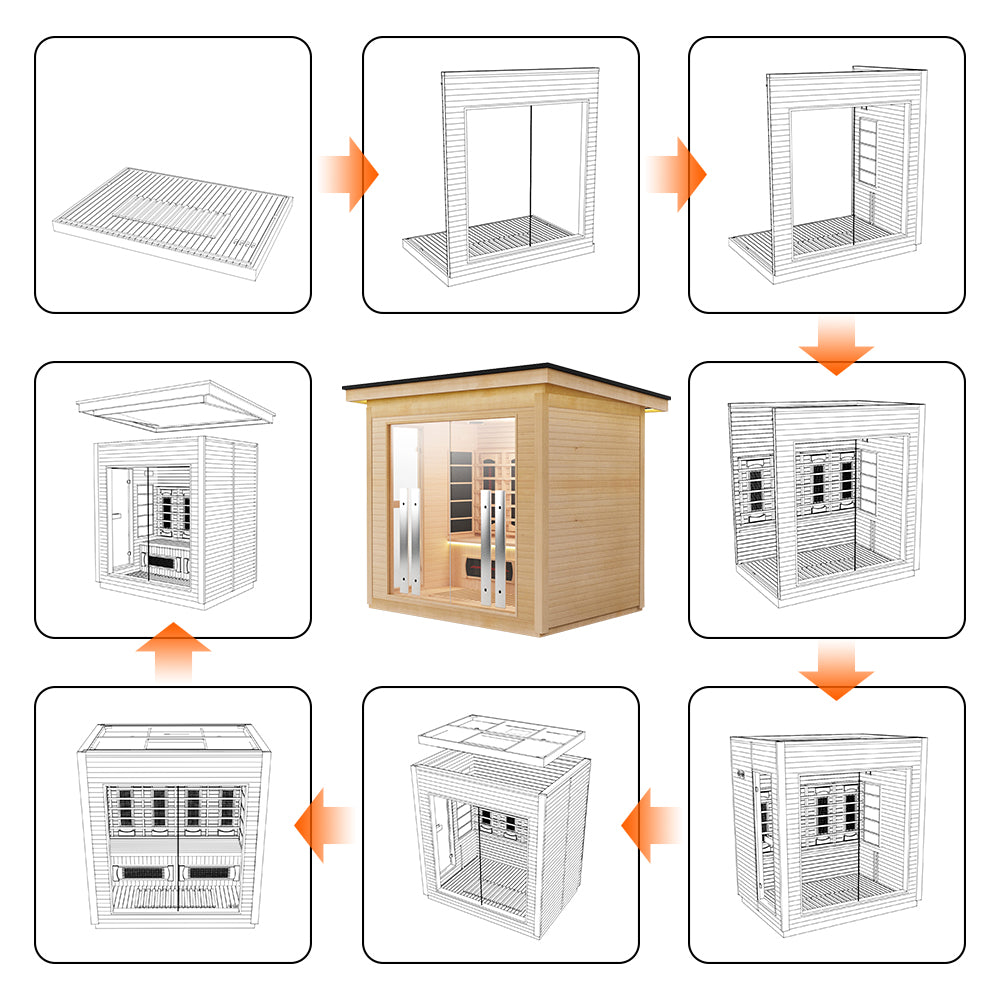 Hylivesaunas 4 People Luxury Outdoor Hybrid Sauna - COURTYARD 4