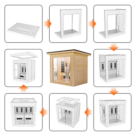 Hylivesaunas 4 People Luxury Outdoor Hybrid Sauna - COURTYARD 4