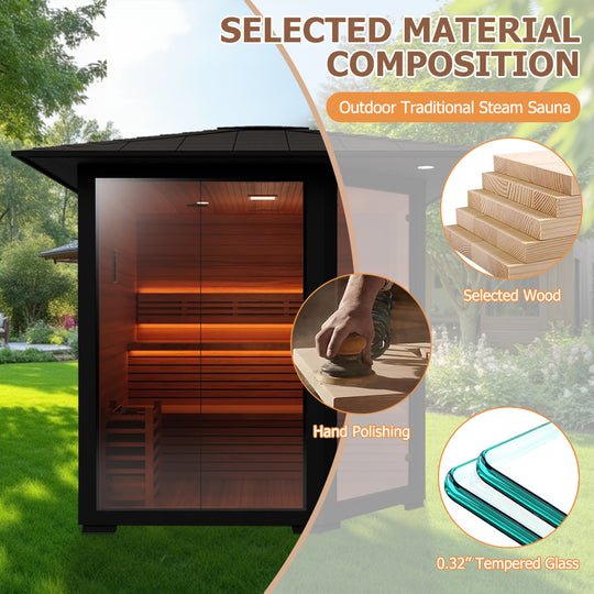 Hylivesaunas 5 - 6 People Luxury Outdoor Traditional Steam Sauna - Live 3