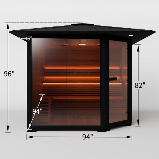 Hylivesaunas 7 - 8 People Luxury Outdoor Traditional Steam Sauna - Live 4