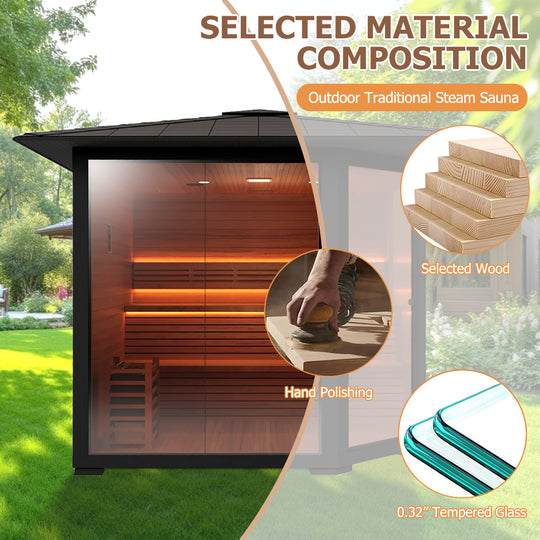 Hylivesaunas 7 - 8 People Luxury Outdoor Traditional Steam Sauna - Live 4