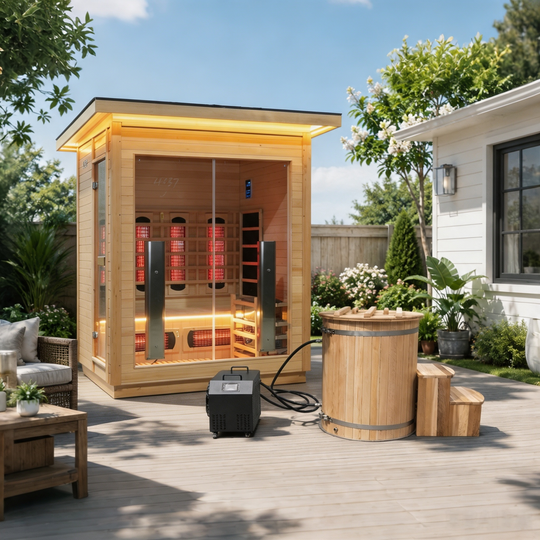 Hot and Cold Therapy - Cold Bathtub &amp; Outdoor Hybrid Sauna