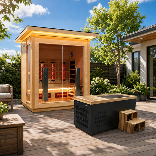 Hot and Cold Therapy - Cold Bathtub &amp; Outdoor Hybrid Sauna