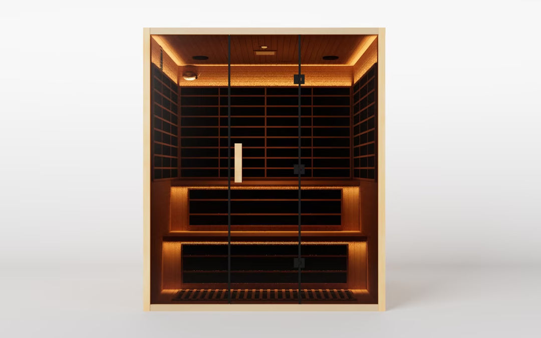 Hylivesaunas 7 - 8 People Luxury Indoor Traditional Steam Sauna &amp; 6-7-Person Low-EMF Infrared Sauna